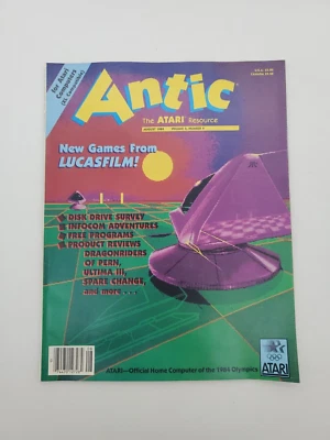 Revista de Recursos Antic The Atari de Colección Agosto 1984 Nuevos Juegos de LucasFilm Foto 1 de 4