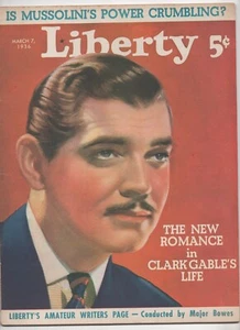 Liberty Magazine March 7th 1936 Clark Gable Cover Story Hollywood Movies - Picture 1 of 2