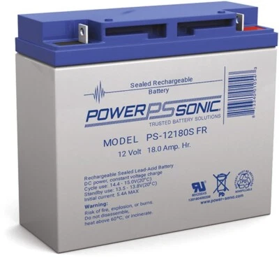 PS-12180 Power-Sonic 12 voltios 18Ah Recargable PS12180 12V Batería Plomo Ácido