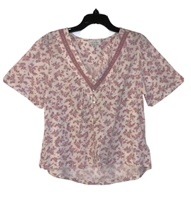 Lucky Brand Woman's Floral Short Sleeve Short Size Small NWOT - Picture 1 of 8