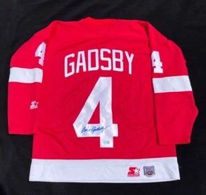 Bill Gadsby Signed Detroit Red Wings Starter Jersey BAS COA - Picture 1 of 5