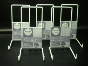FIVE of LARGE 6.5" PLASTIC COATED WIRE STRUT DISPLAY STAND Max Plate 13" 33cm - Picture 1 of 5