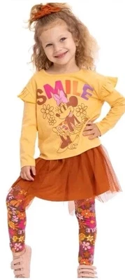 DISNEY MINNIE MOUSE Conjunto de 4 piezas Top Leggings Tutú Falda Scrunchie Talla 18 Meses - Imagen 1 de 4