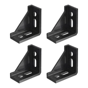 4Pcs Inside Corner Bracket Gusset 58x58x29mm 3060 Angle Connectors Black - Picture 1 of 8