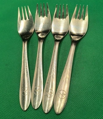 Juego de 4 horquillas de acero inoxidable Lufthansa Airlines Picard & Wielputz Alemania  Foto 1 de 4