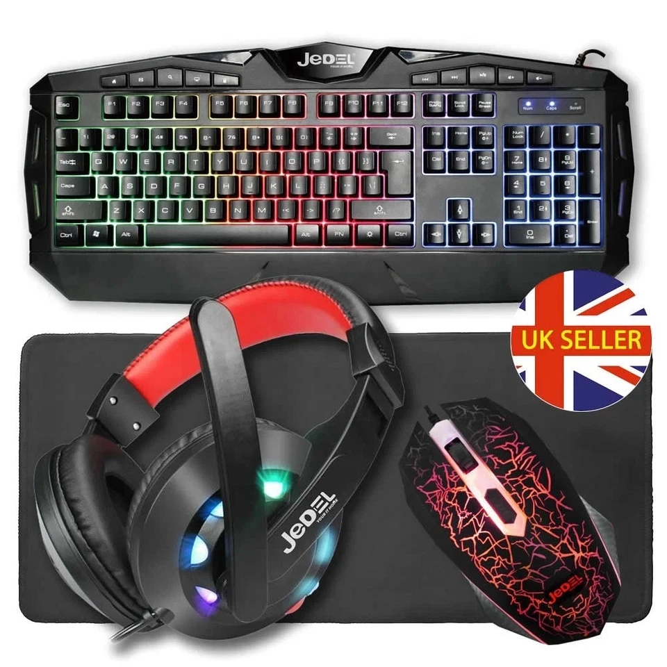 Jedel Cp-04 Knights Templar Elite 4-in-1 Gaming Kit - Backlit RGB Keyboard 1000
