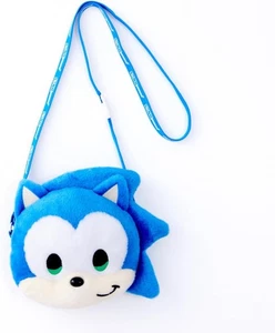 SEGA Fave Sonic & FRIENDS Sonic Face Shaped Plush Shoulder Bag Japan - Picture 1 of 3