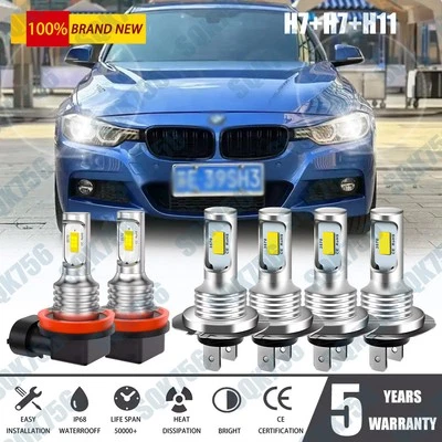 KIT COMBINADO de faros LED altos/bajos + faros antiniebla 6000k para BMW 328i 2007-2016 Foto 1 de 4