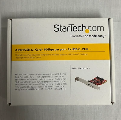 StarTech.com PEXUSB312C3 2-Port PCIe USB 3.1 Card - 2 x USB-C ~ NEW - Image 1 of 4