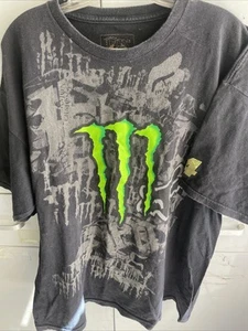 Fox Racing Monster Energy Ricky Carmichael Short Sleeve Shirt Mens XL Black C1 - Picture 1 of 10