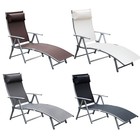 Sun Lounger Recliner Foldable Lounge Chair with Pillow Adjustable Backrest