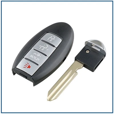 For 2007-2014 Nissan Maxima 4 Button Keyless Smart Remote With Insert + Chip - Image 1 of 4