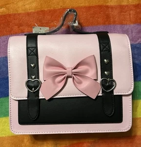 Hot Topic Pink Bow Lolita Heart Buckle Cute Crossbody Bag Purse New With Tags - Picture 1 of 7