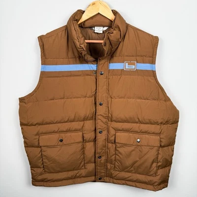Banded Vest Brown Light Blue Quilted Puffer Size 2XL Hunting Outdoors - Image 1 of 4