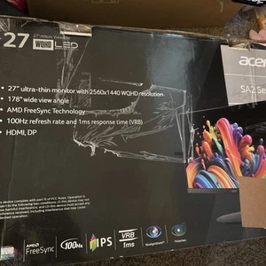 Acer 27" WQHD 100Hz LED Monitor Black (SA272U EBIIP) - Picture 1 of 1