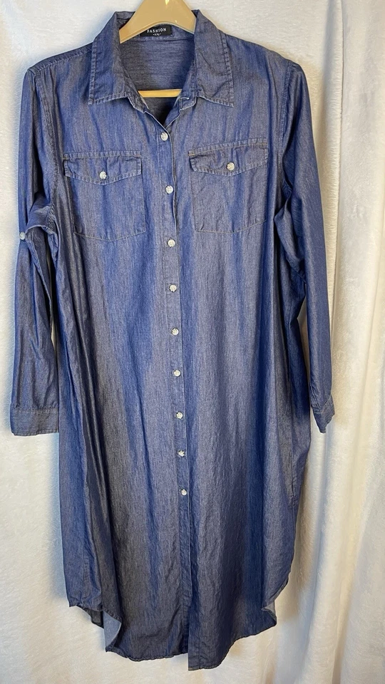 Vestido Camisa Denium Manga Larga _Marca Moda Foto 1 de 4