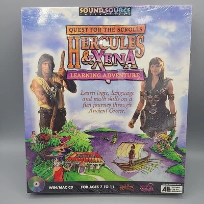 Hercules & Xena Quest for the Scrolls Learning Adventures PC Big Box VTG Sealed - Image 1 of 4
