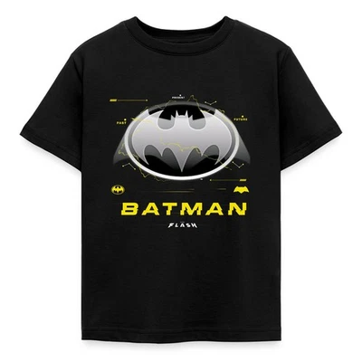 The Flash Klassisches Batman Logo In Grau Kinder T-Shirt - Bild 1 von 4