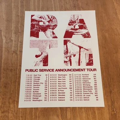 RARE: Rage Against The Machine Official 2022 PSA World Tour Poster - Image 1 of 4