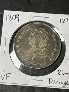 1809 capped bust half dollar Vf + - Picture 1 of 2