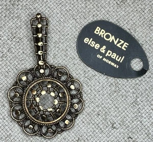 Knut Paulsen Vintage Bronze Anhänger Norwegen Skandinavisches Design - Bild 1 von 6