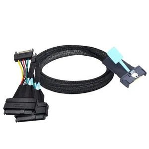 Slimline SAS MCIO 8i 74P auf Dual SFF 8639 mit 15P SATA-Stecker, Strom-/Dat6649 - Afbeelding 1 van 6