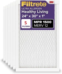 Filtrete 24x30x1 Air Filter MPR 1500 MERV 12, 5 PACK, (941) *READ* - Picture 1 of 6