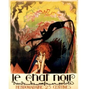 Le Chat Noir, 1922 (Henri Desbarbieux) Art Nouveau Vintage Poster Wall Art Decor - Picture 1 of 4