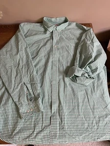 Men’s Brook Bros Green/Wht Check Long Sleeve Button Shirt Size XL - Picture 1 of 8