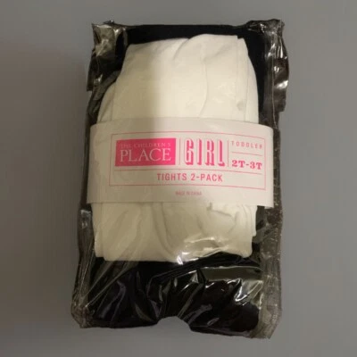 The Children’s Place Girls Size 2T-3T Cotton Blend Tights 2 Pack - Image 1 of 2