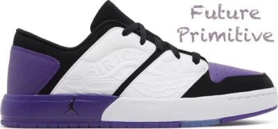 Nike Jordan Nu Retro 1 Bajo Nuevo Para hombres Zapatos Informales DV5141-105 Blanco/Púrpura/Negro Foto 1 de 4