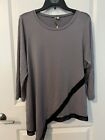 Comfy Usa Women’s Tunic Long Sleeve Shirt Size L Pewter