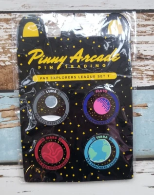 Pinny Arcade PAX Explorers League Set of 4 Pins Luna Pluto Mars Terra - Image 1 of 4