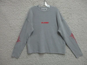 Playboy X Pacsun Sweater Medium Adult Gray Pullover Equalizer Stretch Mens M - Picture 1 of 9