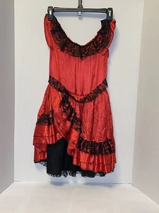 LA SENORITA ROSA DRESS Girls Small 4-6 Child Red Spanish Dancer Costume Latina - Picture 1 of 2