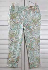 CHICO'S Outlet NWT $89 Girlfriend Ankle Paisley Print Jeans Size 2 US 12 - Picture 1 of 5