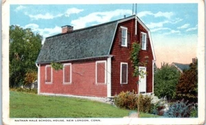 NATHAN HALE SCHOOL HOUSE New London, Connecticut CT - Postcard - Picture 1 of 2