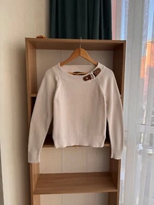 VTG Lauren Ralph Lauren Black Label W' Buckle Boat Neck Sweater - Picture 1 of 9
