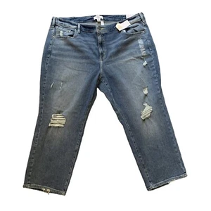 NWT Lane Bryant Flex Magic Waistband High Rise Straight Distressed Jeans Sz 26 - Picture 1 of 9