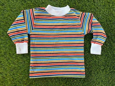 Vintage 70s 80s Striped  Long Sleeve Children's Long Sleeve Toddlers Shirt 3T - Image 1 of 4