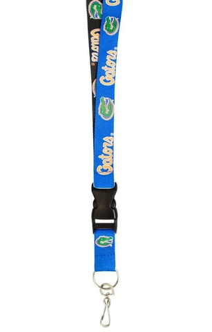 Florida Gators Two Tone Lanyard Key Ring [NEW] NCAA Chain ID Badge Holder Cover