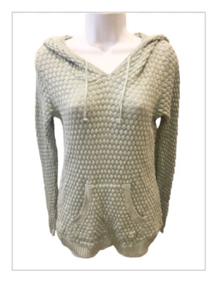 Maurices 连帽衫青少年中号蓝色绿色透明长袖纹理口袋 — 第 1/4 张图片