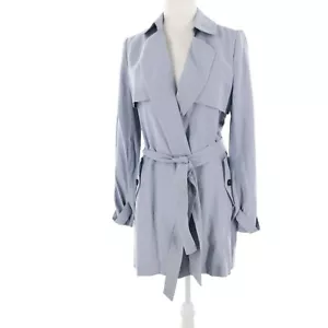 Express Trench Coat Womens XS Blue Classic Timeless Old Money Light Academia NWT - Picture 1 of 16