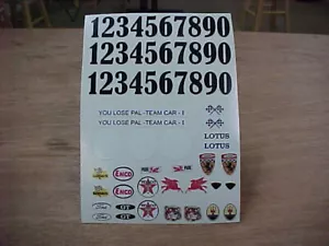 1/24 slotcar 1/24 scale Vintage slot car DECALS - Picture 1 of 4