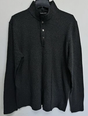 Sudadera MICHAEL KORS para hombre punto gofre 1/4 frente a presión simulada cuello alto, talla XL Foto 1 de 4