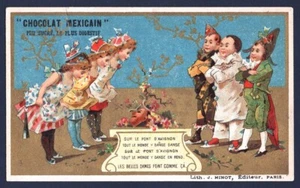 Tarjeta comercial TC0286: Chocolat Meicain - Máscaras humorísticas - Imagen 1 de 2