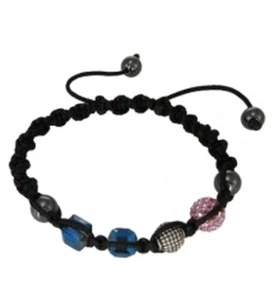 Bracciale Shamballa con ematite e pietre glitterate - Foto 1 di 1