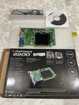 EVGA NVIDIA GeForce 6200 512-A8-N403-LR 512MB DDR2 AGP Video Card 512A8N403LR - Image 1 of 2