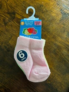 Fruit of the Loom Infant Girls Tuff n' Comfy Low Cut Socks (6 Pair) 6-18 months - Picture 1 of 2