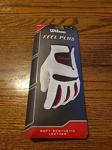WILSON Feel Plus Golf Glove Mens Left ML Soft synthetic Leather White & black - Picture 1 of 4